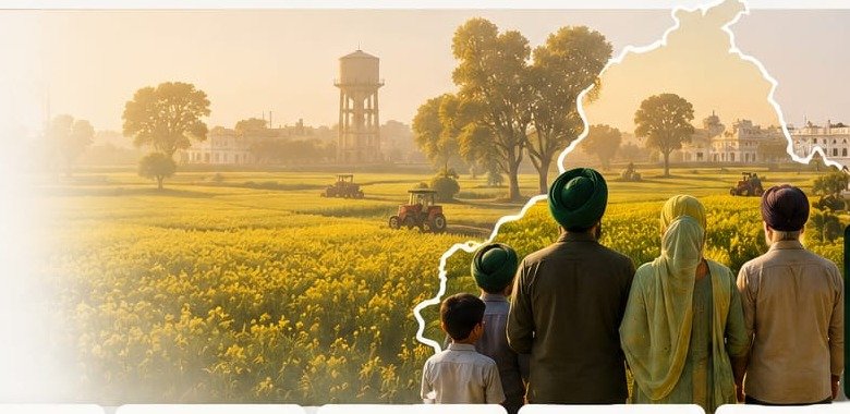 Punjab family in field